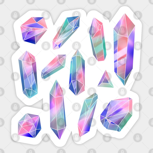 Iridescent crystals Sticker by 2dsandy